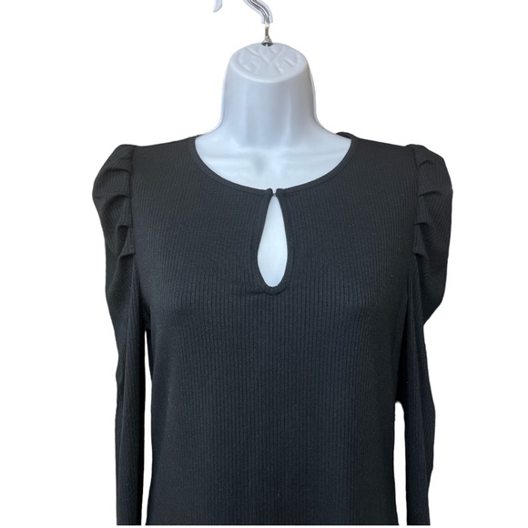 Sz XS Ann Taylor Black Long Sleeve Top - Picture 3 of 7